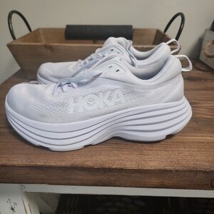HOKA White Running Shoes 9.5 Wide
